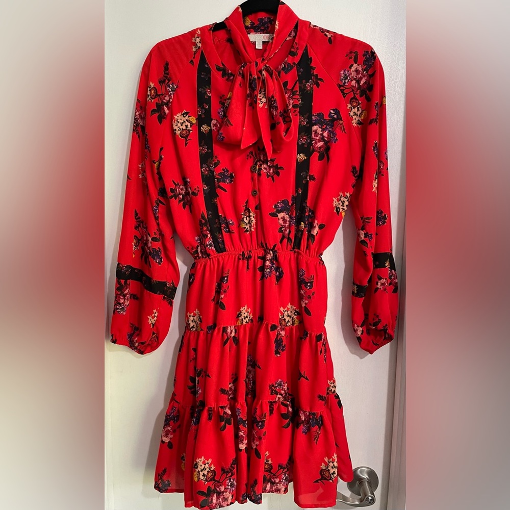 Gianni Bini Tiered Long Sleeve Mini Dress